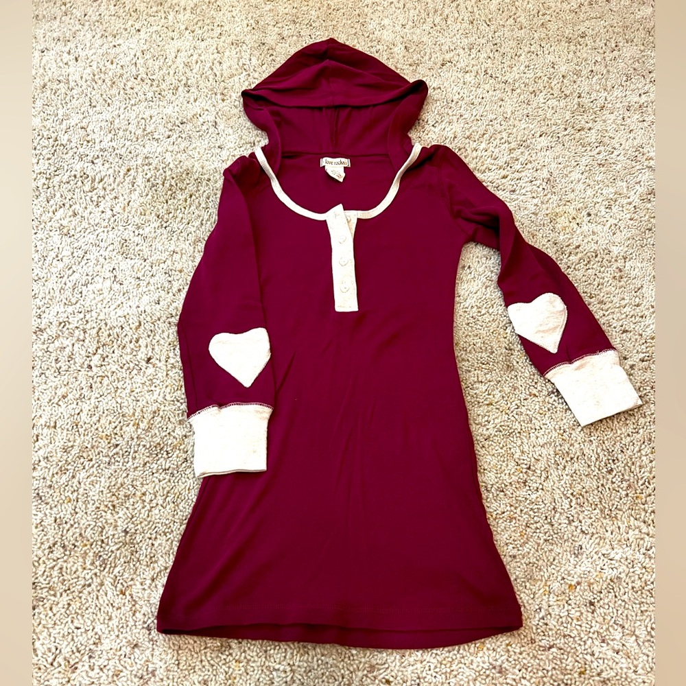 Love Rocks Maroon Long sleeve hoodie top